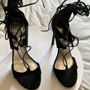 Stuart weitzman strappy high heels sandals black